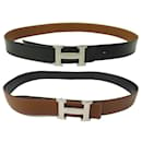 HERMES BELT H BUCKLE 32MM T90 REVERSIBLE LEATHER LINK BLACK BOX TOGO BELT - Hermès