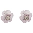 NEW CHANEL CAMELIA AND PEARL LOGO CC STRASS EARRINGS NEW EARRINGS - Chanel