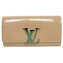 NEUF PORTEFEUILLE LOUIS VUITTON LOUISE M61318 CUIR VERNIS BEIGE NEW WALLET - Louis Vuitton