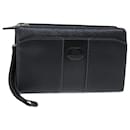 BURBERRY Clutch Bag Leather Black Auth bs14349 - Burberry