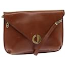 Christian Dior Shoulder Bag Leather Brown Auth bs14405