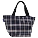 Burberrys Blue Label Nova Check Tote Bag Nylon Navy Auth kk240 - Autre Marque