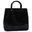 GUCCI Bamboo Hand Bag Enamel Black 002 1060 Auth yk12681 - Gucci