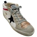 Golden Goose Deluxe Brand White / Rose Gold Metallic High Top Sneakers - Autre Marque