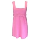 Patou Begonia Pink Cotton-Blend Tweed Corsage Belted Mini Dress - Autre Marque