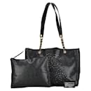 Chanel Caviar Leather Chain Tote Bag Leather Tote Bag in Good condition