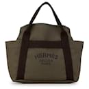 Hermes Canvas Leather Handbag Tote Bag in Very Good Condition - Hermès