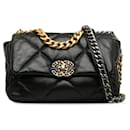 Bolso de hombro Chanel Matelassé Coco Mark de piel de cordero negro en excelente estado