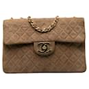 Chanel CC Suede Maxi Classic Single Flap Bag Suede Shoulder Bag in Good condition