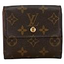 Portefeuille Louis Vuitton Monogram Elise M61654 en PVC cuir marron foncé en très bon état