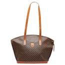 Celine Macadam PVC Leather Handbag Tote Brown in Very Good Condition - Céline