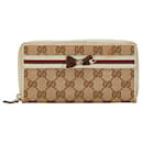 Gucci GG Canvas Mayfair Zip Around Wallet Canvas Long Wallet 257003 in good condition
