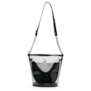 Chanel Black Crumpled Calfskin PVC Camellia Bucket