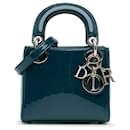 Dior Lady Dior Mini aus Lackleder in Blau