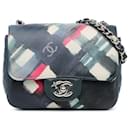 Rabat Airline en cuir de veau classique Mini Square bleu Chanel