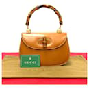 Gucci Leather Bamboo Handbag Leather Handbag 000 46 0188 in good condition
