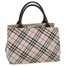 BURBERRY Nova Check Hand Bag Nylon Beige Auth 76678 - Burberry