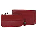 HERMES Dogon GM Wallet Leather Red Auth bs14602 - Hermès