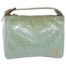 Bolso de mano FENDI Zucchino Canvas Esmalte Azul Turquesa Auth 76474 - Fendi