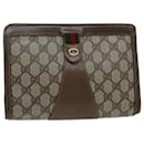 GUCCI GG Supreme Web Sherry Line Clutch Bag Beige Red Green 89 01 032 auth 75444 - Gucci