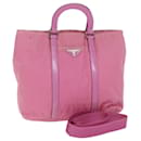 Prada Hand Bag Nylon 2way Pink Auth 76801