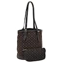 LOUIS VUITTON Monogram Mini Lin Bucket PM Shoulder Bag Brown M95226 Auth ki4480 - Louis Vuitton