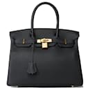 HERMES BIRKIN BAG 30 in black leather - 101956 - Hermès