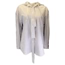 Meryll Rogge White / Blue / Red Striped Hooded Cotton Blouse - Autre Marque