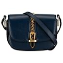 Blaue Gucci Mini-Ledertasche Sylvie  1969 diagonaler