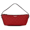 Red Gucci GG Canvas Boat Shoulder Bag