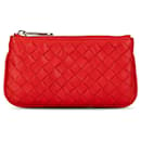 Red Bottega Veneta Intrecciato Coin Pouch