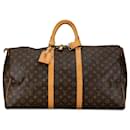 Keepall marrón con monograma de Louis Vuitton 55 Bolsa de viaje