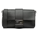 Black Fendi Zucca Embossed Convertible Baguette Crossbody