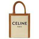 Beige Celine Mini Canvas Vertical Cabas Satchel - Céline
