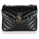 Saint Laurent Black Quilted Calfskin Monogram Small Loulou Chain Bag