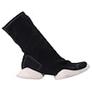 Rick Owens x Adidas Tênis Sock Runner em camurça preta