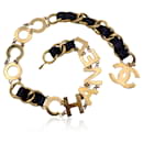 Raro vintage oro metal deletrear cinturón de cadena de coco - Chanel