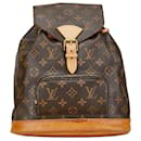 Sac à dos Louis Vuitton Monogram Montsouris MM M51136 en cuir PVC marron en très bon état