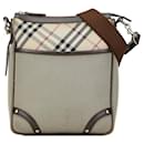 Burberry Nova Check Nylon Canvas Leder Schultertasche in sehr gutem Zustand