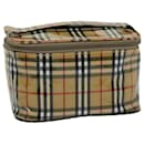 Burberrys Nova Check Vanity Cosmetic Pouch Enamel Beige Auth 76099 - Autre Marque