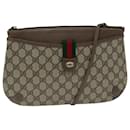 GUCCI GG Supreme Web Sherry Line Bolso de hombro Cuero PVC Beige Auth 76697 - Gucci