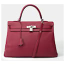 Hermes Kelly bag 35 in Burgundy Leather - 101951 - Hermès