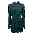 Saloni Dark Forest Green Daybreak Jacquard Rina Dress - Autre Marque