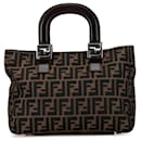 Bolsa de lona marrom Fendi Zucca Twins