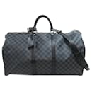 Gray Louis Vuitton Damier Graphite Keepall Bandouliere 55 Sac de voyage