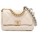 Pelle di agnello media Chanel color crema 19 Borsa con patta