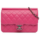 Pink Chanel Medium Quilted Lambskin Crossing Times Flap Crossbody Bag