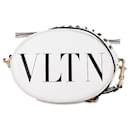 White Valentino calf leather VLTN Oval Rockstud Crossbody