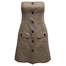 Vintage Beige Michael Kors Strapless Linen Dress Size US S