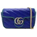 Blue Gucci Super Mini GG Marmont Torchon Crossbody Bag